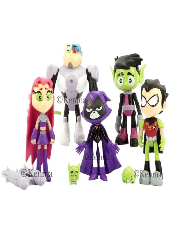KENMA Teen Titans Beast Boy Anime Movie Steel Bones Starfire Raven Handyman Office Boy Action Figure Anime Figurine Collectible - Image 3